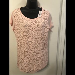NY & Company Pink Lace Top.